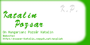 katalin pozsar business card