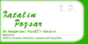 katalin pozsar business card